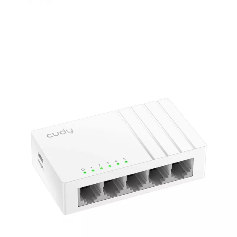 Tinklo jungiklis Cudy GS105U — nevaldomas 5 prievadų Gigabit Ethernet (10/100/1000), baltas, 5 V