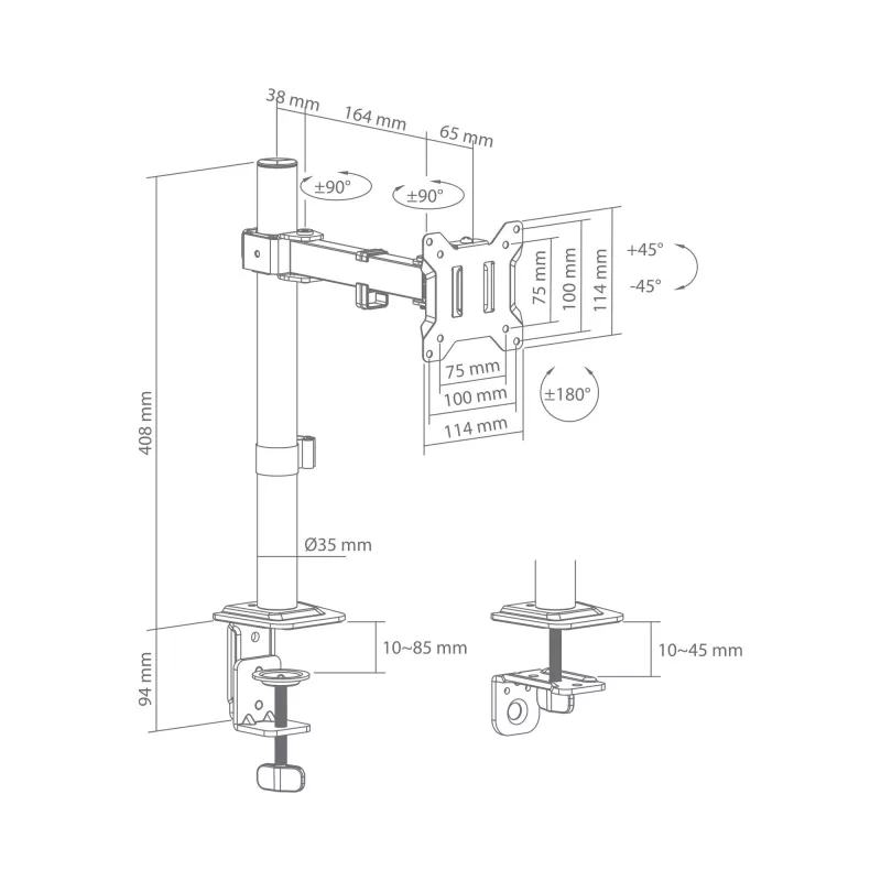 Sbox LCD-351/1-3 monitoriaus laikiklis (17-32/10kg/100x100)