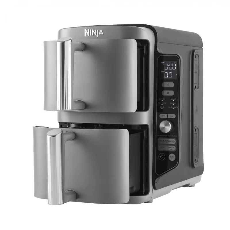 Ninja SL400EU dvisluoksnis oro gruzdintuvas Double 9.5 L 2470 W Juoda, Pilka
