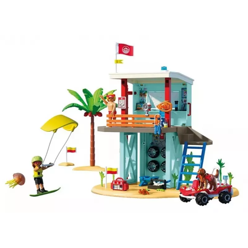 Žaidimų rinkinys PLAYMOBIL Gelbėjimo bokštas ir paplūdimio buggy 71903 – bokštas su buggy