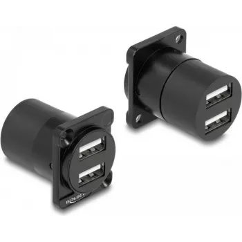 DeLOCK D tipo modulis USB 2.0 Type-A 2 x lizdas (moteris) į 2 x lizdas (moteris)