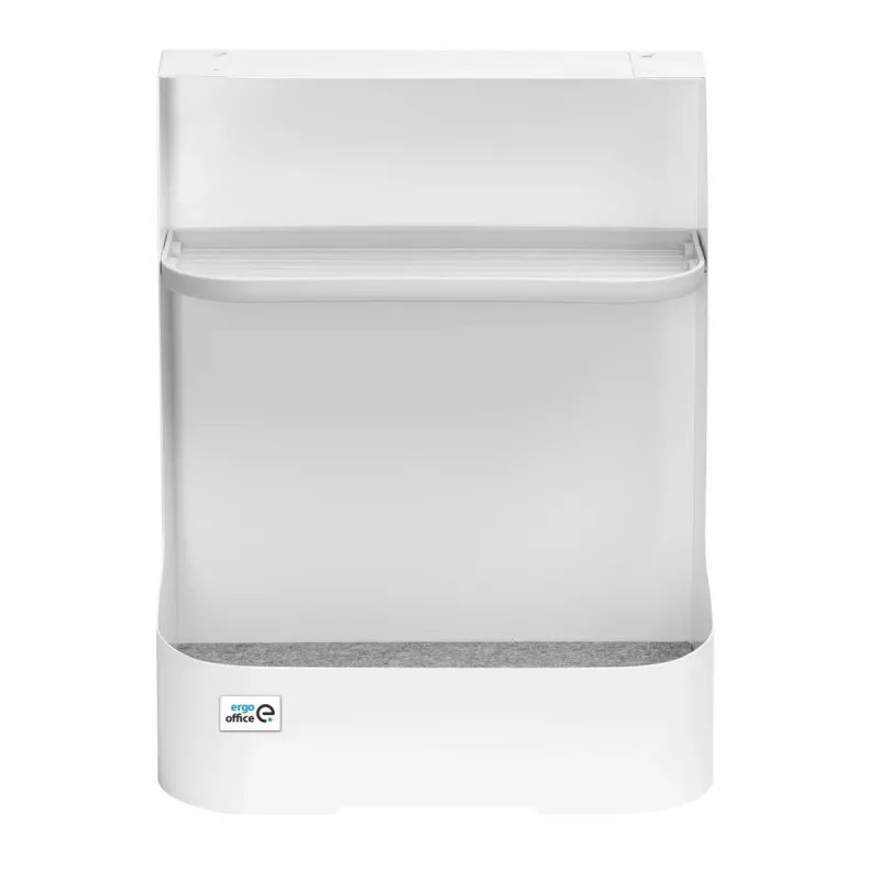Ergo Office ER-442 po stalu montuojama dėžutė-organaizeris su lentyna aksesuarams, balta, maks. 5 kg