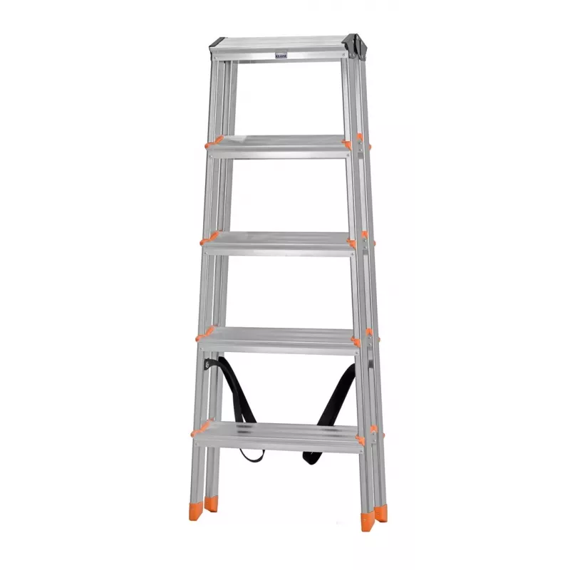 Krause Dopplo 120410 dvipusės kopėčios iš aliuminio, 2 x 5 laipteliai