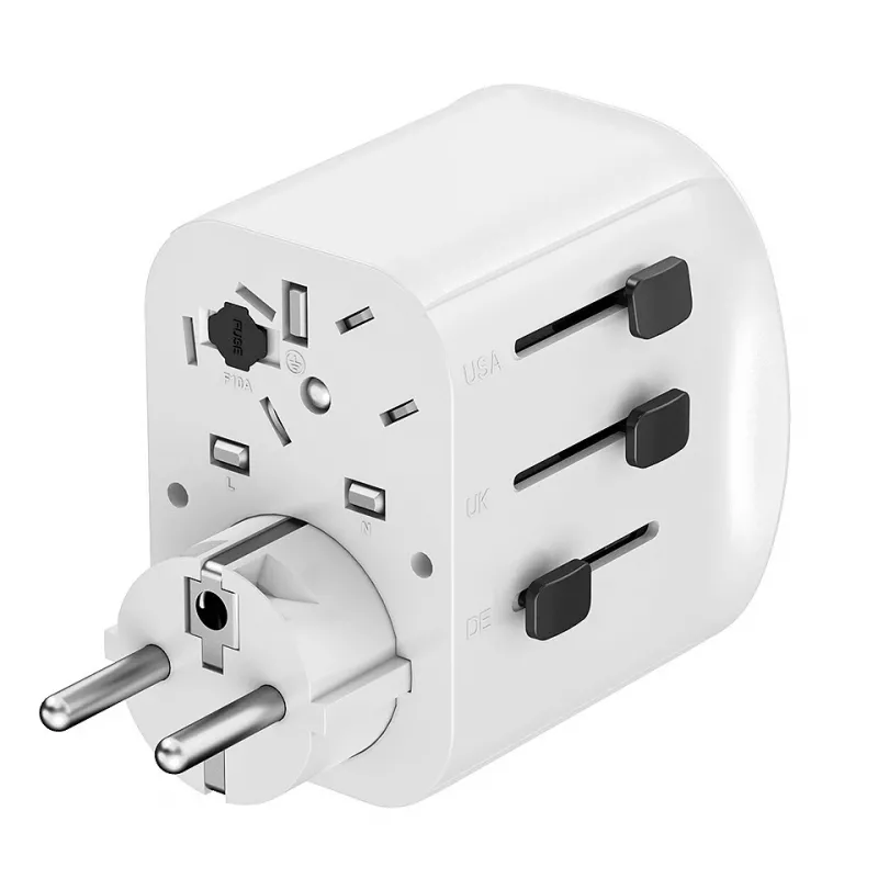 Kelioninis adapteris GEMBIRD TPA-EU2A1C15-01-W — 15W, 2× USB-A + 1× USB-C, E tipo kištukas