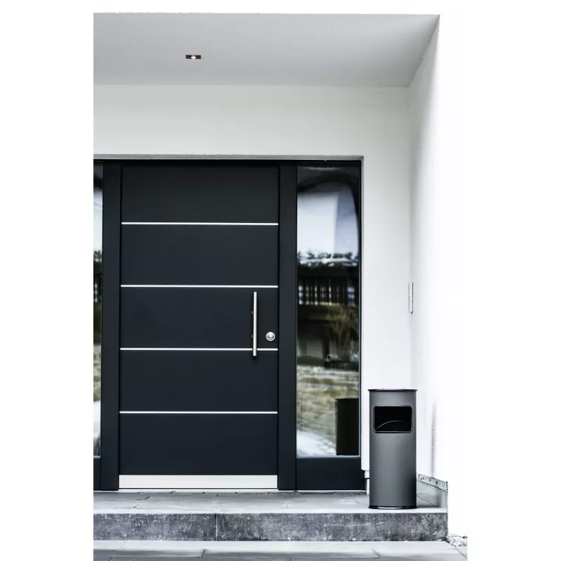 Durable 333023 17 L apvali metalinė šiukšliadėžė su pelenine sidabrinė