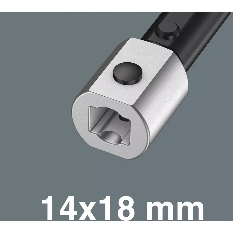 Dinamometrinis raktas Wera Click-Torque X 7 su juodai žalia rankena, kvadratinis įdėklas 14x18 mm