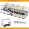 Narvas FERPLAST Modular 2 triušiams ir jūrų kiaulytėms 109x72x56 cm, metalinis, pilkas, tarpai tarp strypų 23 mm