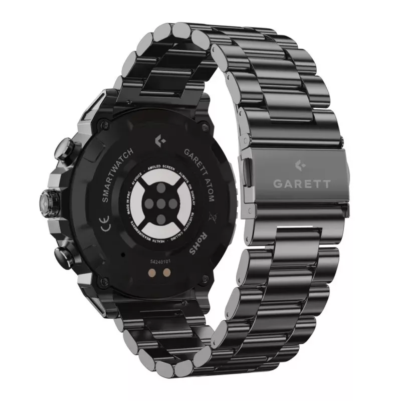 Išmanusis laikrodis Garett Atom Black Steel