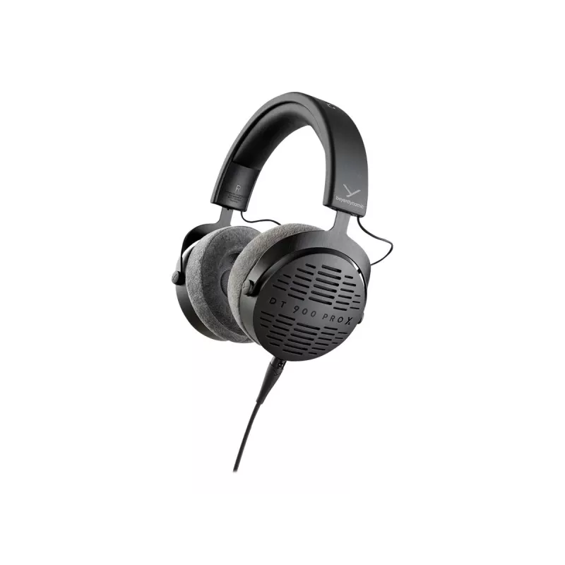 Studijinės ausinės Beyerdynamic DT 900 Pro X — atviros, uždengiančios ausis, laidinės, 48 Ω, 5–40 kHz, 3 m nuimamas laidas, juodos