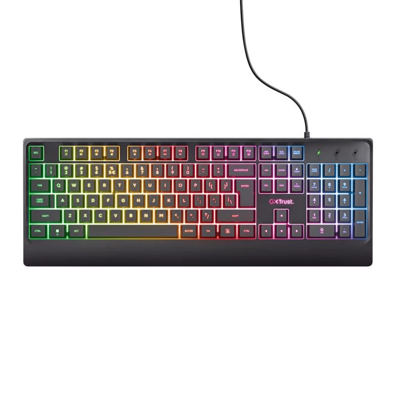 Trust GXT 792 QUADROX žaidimų rinkinys: klaviatūra, pelė, ausinės, kilimėlis, USB, QWERTY, juoda