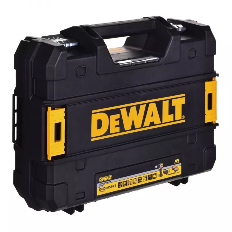 Gręžtuvas/suktuvas Dewalt DCD805P2T 18V 2×5,0 Ah BL Tstak
