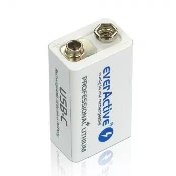 Įkraunama baterija everActive 6F22/9V Li-ion 550 mAh su USB TYPE C