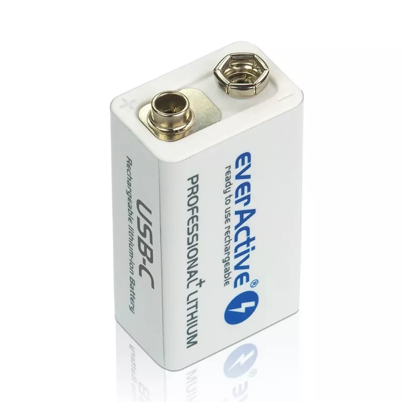 Įkraunama baterija everActive 6F22/9V Li-ion 550 mAh su USB TYPE C