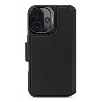 Odinė dėklė iPhone 16, juoda