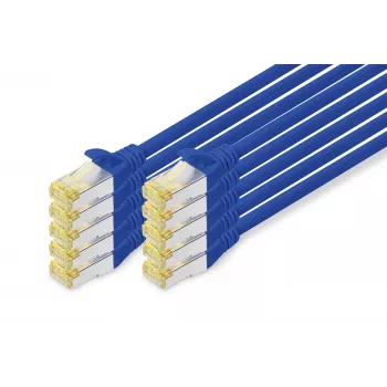 Tinklo kabelis Digitus CAT 6A S/FTP RJ-45 0,25m Mėlynas