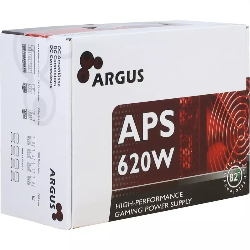 Inter-Tech Argus APS maitinimo blokas 620 W 20+4 pin ATX ATX juodas