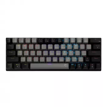 Mechaninė žaidimų klaviatūra White Shark Wakizashi GK-002721V2 — pilkai juodas rėmas, US išdėstymas, mėlyni jungikliai