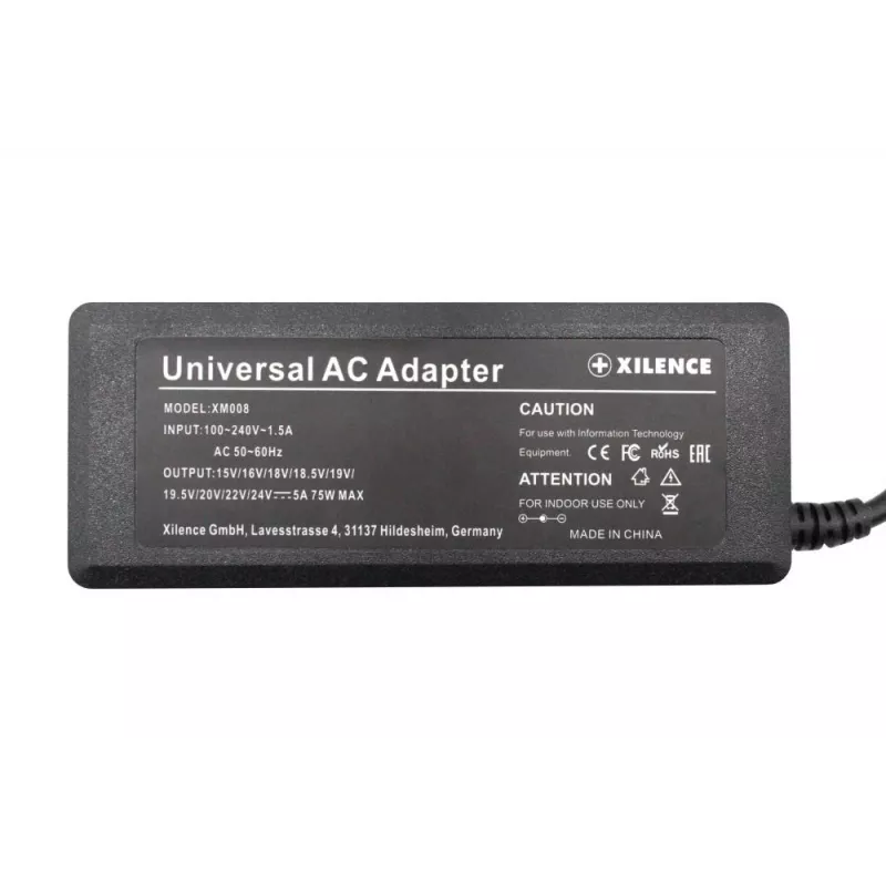 Xilence NB Accessory AC Adapter UNIV. 75W/XM008 universalus nešiojamojo kompiuterio maitinimo adapteris