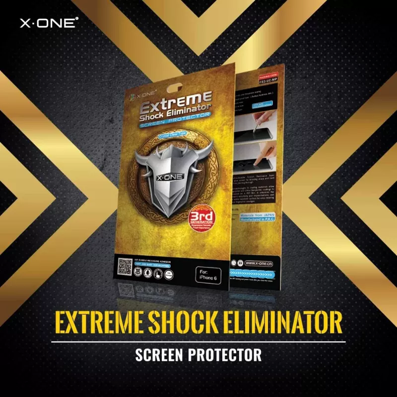 Apsauginis stiklas X-ONE Extreme Shock Eliminator, skirtas iPhone X, juodas, atsparus smūgiams, patvarus