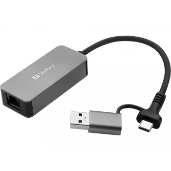 USB-C/A adapteris SANDBERG 136-68 su 2,5 GbE RJ45 eterneto prievadu