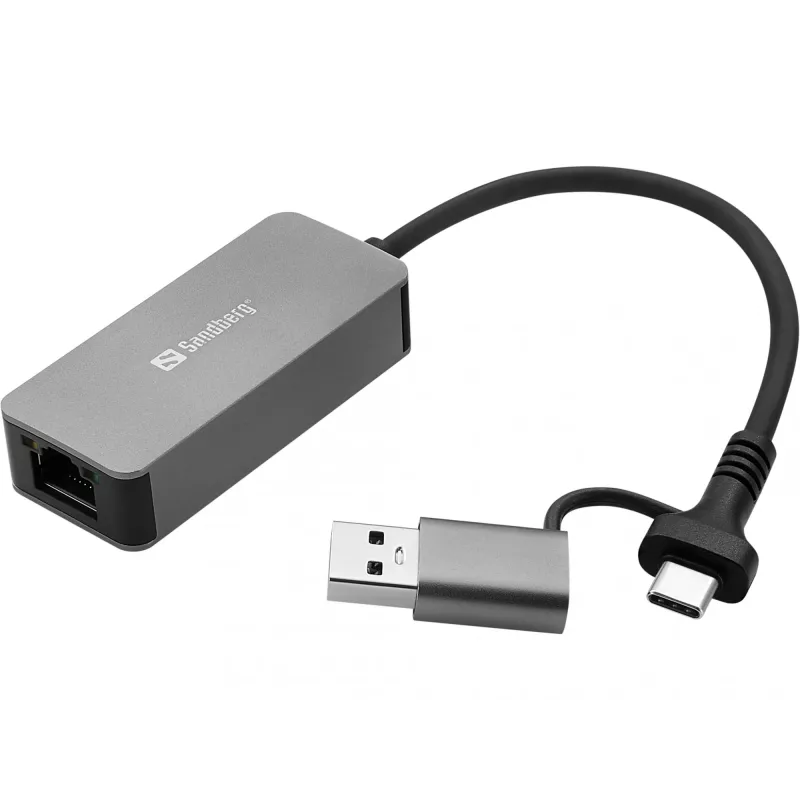 USB-C/A adapteris SANDBERG 136-68 su 2,5 GbE RJ45 eterneto prievadu