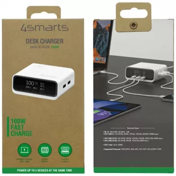 Įkrovimo stotelė 4smarts Deck 100W GaN 3xUSB-C + 2xUSB
