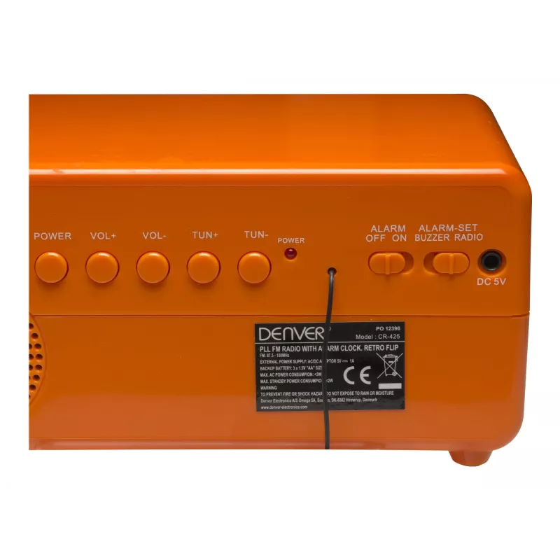 Denver CR-425, radijo laikrodis, analoginis ir skaitmeninis, F