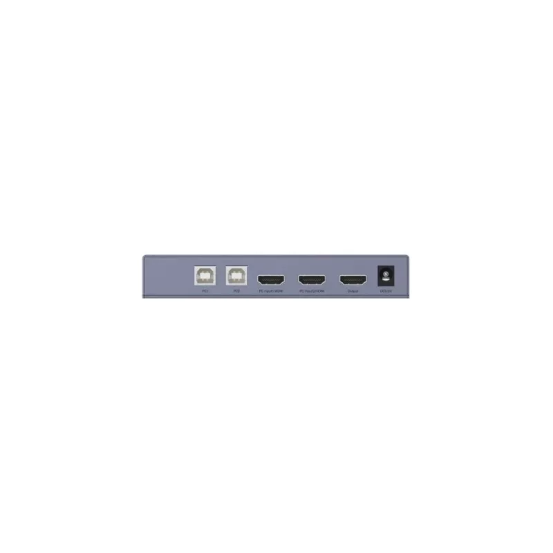 KVM jungiklis Unitek V307A USB HDMI 2 prievadai 4K Ultra HD 3840x2160@60Hz HDCP 2.2, metalinis korpusas, pilka