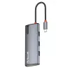 USB-C šakotuvas Tellur TLL321061 su PD 3.0 100W, HDMI išvestimi ir 3× USB 3.0 prievadais