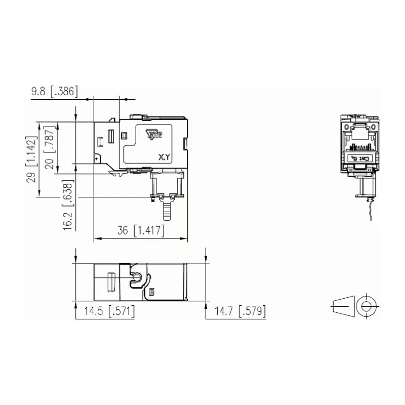 Metz 130B22-E RJ45 keystone lizdas