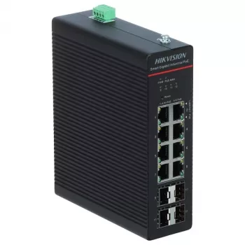 Valdomas tinklo jungiklis Hikvision DS-3T1512HP-SI-8P4F Gigabit Ethernet 8 prievadų PoE