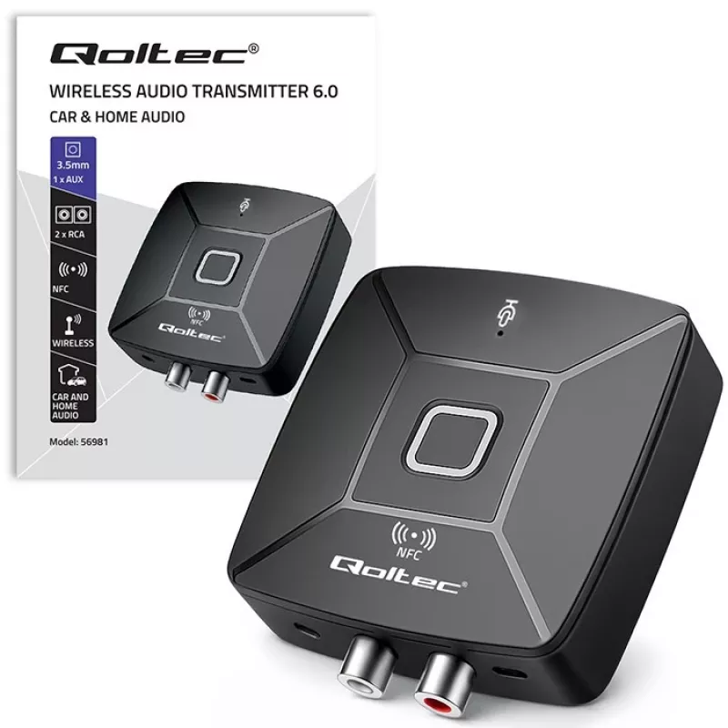 QOLTEC 56981 belaidis garso siųstuvas-imtuvas HiFi Bluetooth 6.0 NFC