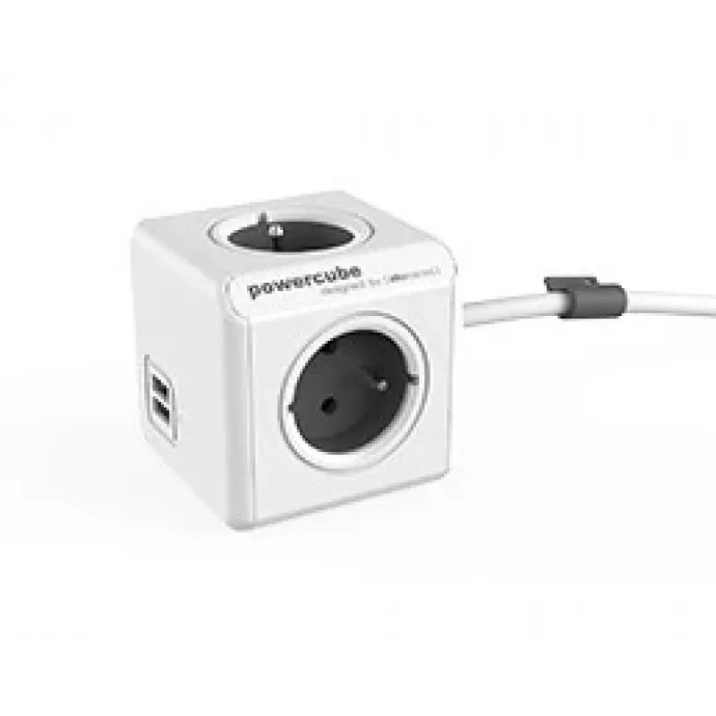 PowerCube USB Extended 3m 2404 pilkas – ilginamasis lizdų blokas su USB