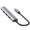 USB-C šakotuvas Unitek H1208B — 1x USB-A 5 Gbps, 3x USB-A 2.0, USB-C lizdas, aliumininis korpusas, 0,20 m kabelis