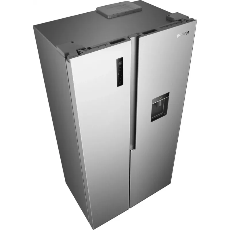 Gorenje HZF55082 NRS917E41XWD G400, Laisvai pastatomas šaldytuvas su šaldikliu, American door, Pilka, 2 durys, Liečiamas valdymas, LED