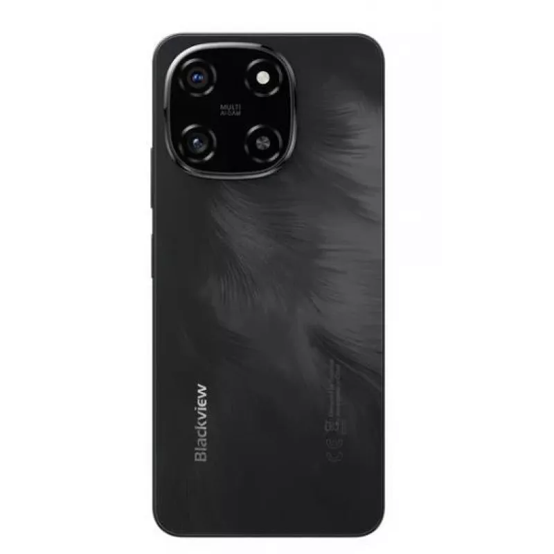 Išmanusis telefonas BLACKVIEW COLOR 6 – 6,67 colio HD+ ekranas, Helio G81, 8 GB RAM, 256 GB, 50 MP triguba kamera, 5000 mAh, Dual SIM, Android 15, Juodas