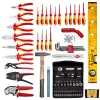 Mechaniko įrankių rinkinys Knipex 00 21 06 – 68 įrankių, su smailianosėmis ir vandentiekio replėmis, raudonai geltoni įrankiai, juodas dėklas (515×438×265 mm)