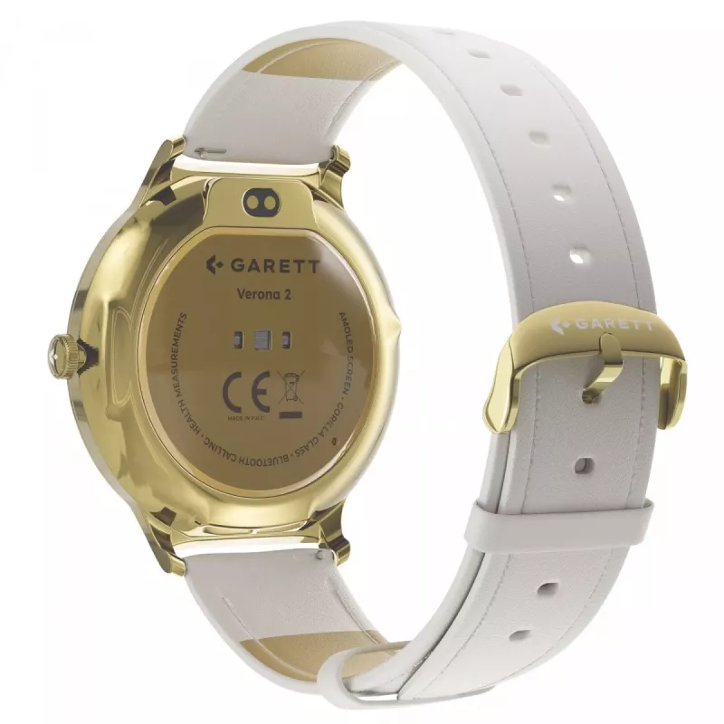 Išmanusis laikrodis Garett Verona 2 Gold Mesh su Bluetooth ir širdies ritmo matuokliu