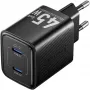 Vention FEFB0-EU 45W AC greitasis įkroviklis 2× USB-C – išmaniesiems telefonams, nešiojamiesiems kompiuteriams, planšetėms, išmaniesiems laikrodžiams, ausinėms (juodas)