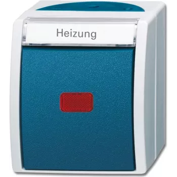 BUSCH-JAEGER Heizungsnotschalter 2601/6SKWNH-53 ocean Wechsel mit Namenssschild 2601/6SKWNH-53 (1085-0-1609)