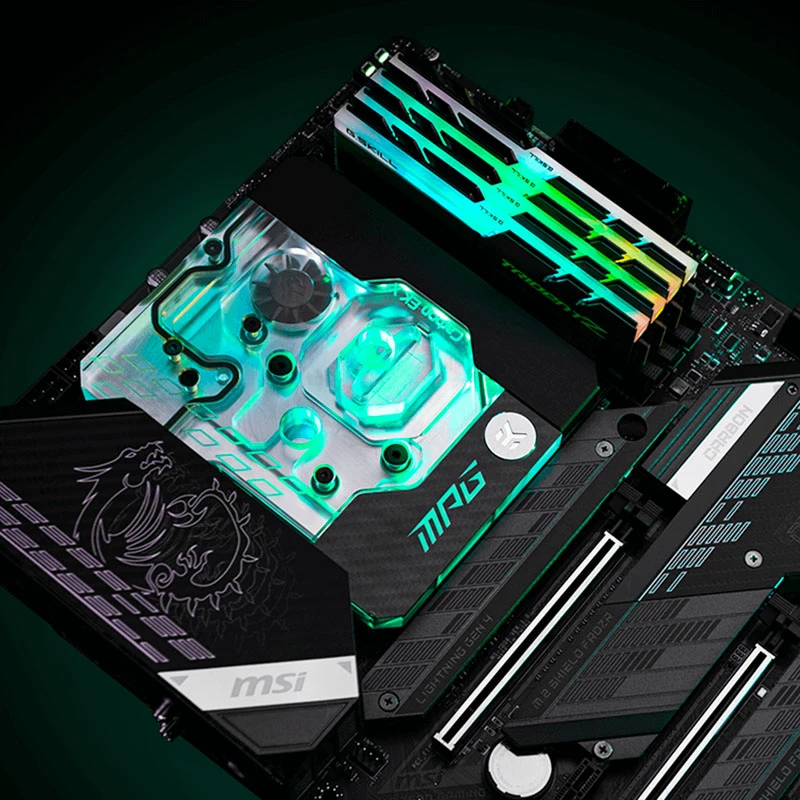 Monoblokas EK Water Blocks Akrilas Žalvaris Juodas Sidabrinis