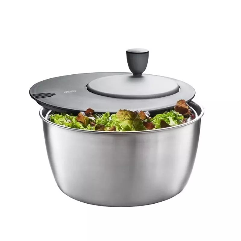 Saladų džiovintuvas GEFU Rotare, nerūdijančio plieno, su rankine svirtimi, 3 l