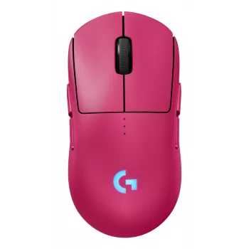 Logitech G PRO 2 - Pelė - žaidimų - dešinei ir kairei rankai - optinė - 8 mygtukai - belaidė, laidinė - 2,4 GHz, USB - USB Logitech LIGHTSPEED imtuvas - rožinė (910-007310)