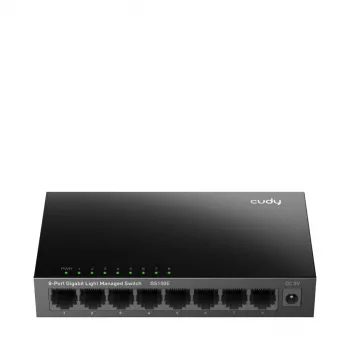 Valdomas komutatorius Cudy GS108E 8 prievadų Gigabit Ethernet, 8x 10/100/1000 Mbps, metalinis korpusas, 16 Gbps perjungimas, IGMP ir DHCP snooping
