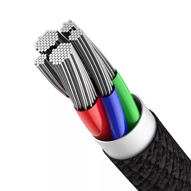 Baseus High Density Braided Cable Type-C į Lightning, PD, 20W, 1m (Juoda)