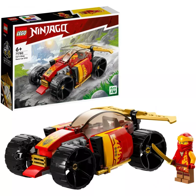 LEGO 71780 NINJAGO Kainio lenktyninis automobilis EVO 2v1 lenktynių automobilio modelis į visureigį, statybos rinkinys vaikams nuo 6 metų