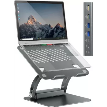 Exsys Laptop-Stand 7 in 1 USB-C DockingS, skirtas nešiojamam kompiuteriui, notebook, MacBook, planšetei (EX-1224HM)