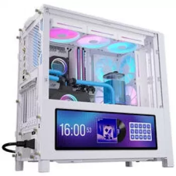 Corsair FRAME 4000D LCD RS kompiuterio korpusas, Midi-Tower, ATX, ARGB, Grūdintas stiklas - Baltas