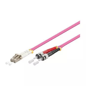 Pataisos laidas LWL Duplex OM4 (daugiamodis, 50/125) LC/ST, LSZH, reversibilus poliškumas, 0,5 m, Good Connections®