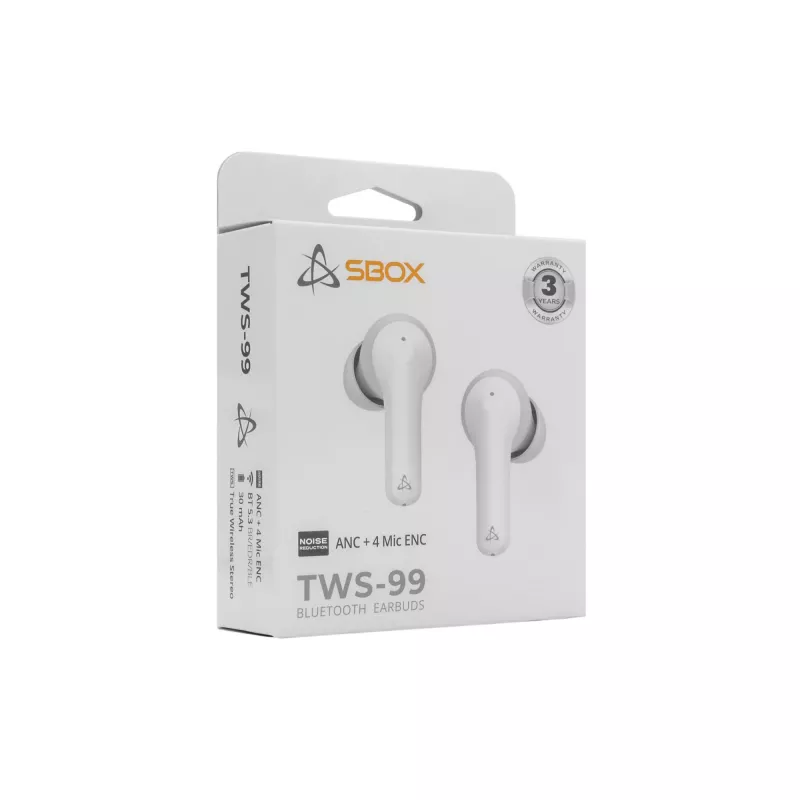 Ausinės SBOX EB-TWS99 Baltos